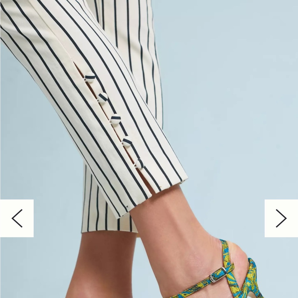 Anthropologie The Essential Striped Slim Trousers - Picture 2 of 7